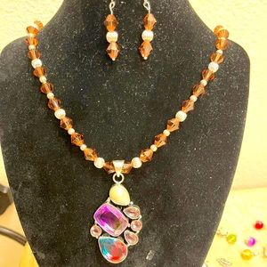 Sterling silver and true stones necklace